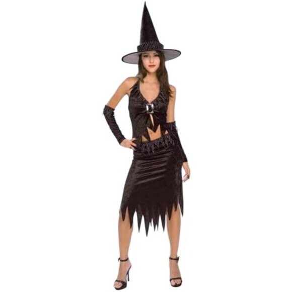 Witch Costume Teen Size 2-6 Rubies Midnight DramaLicious Black Velvet Silver NEW - Picture 1 of 10